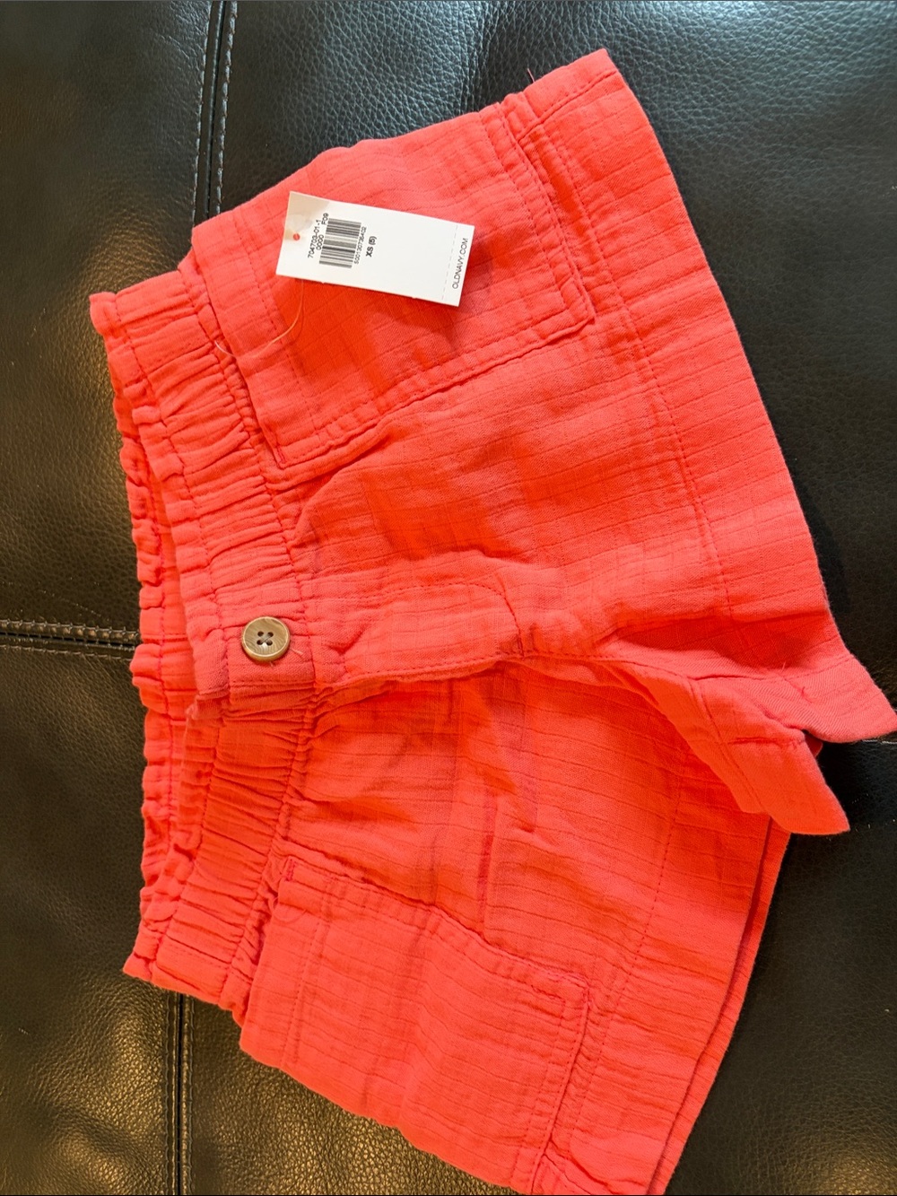 Old Navy Girls' Coral-Red Elastic Waist Shorts